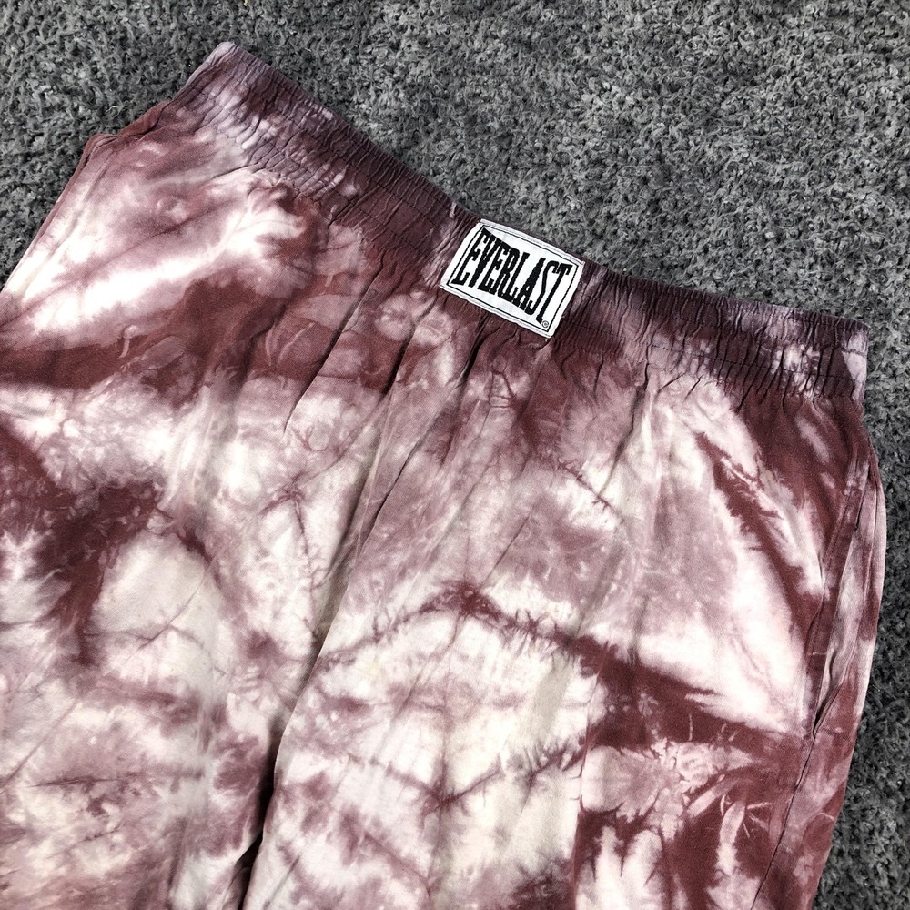 Vintage Everlast Boxing Shorts Mens XL Red Tie Dye‎ Elastic Waist 9" Inseam USA
